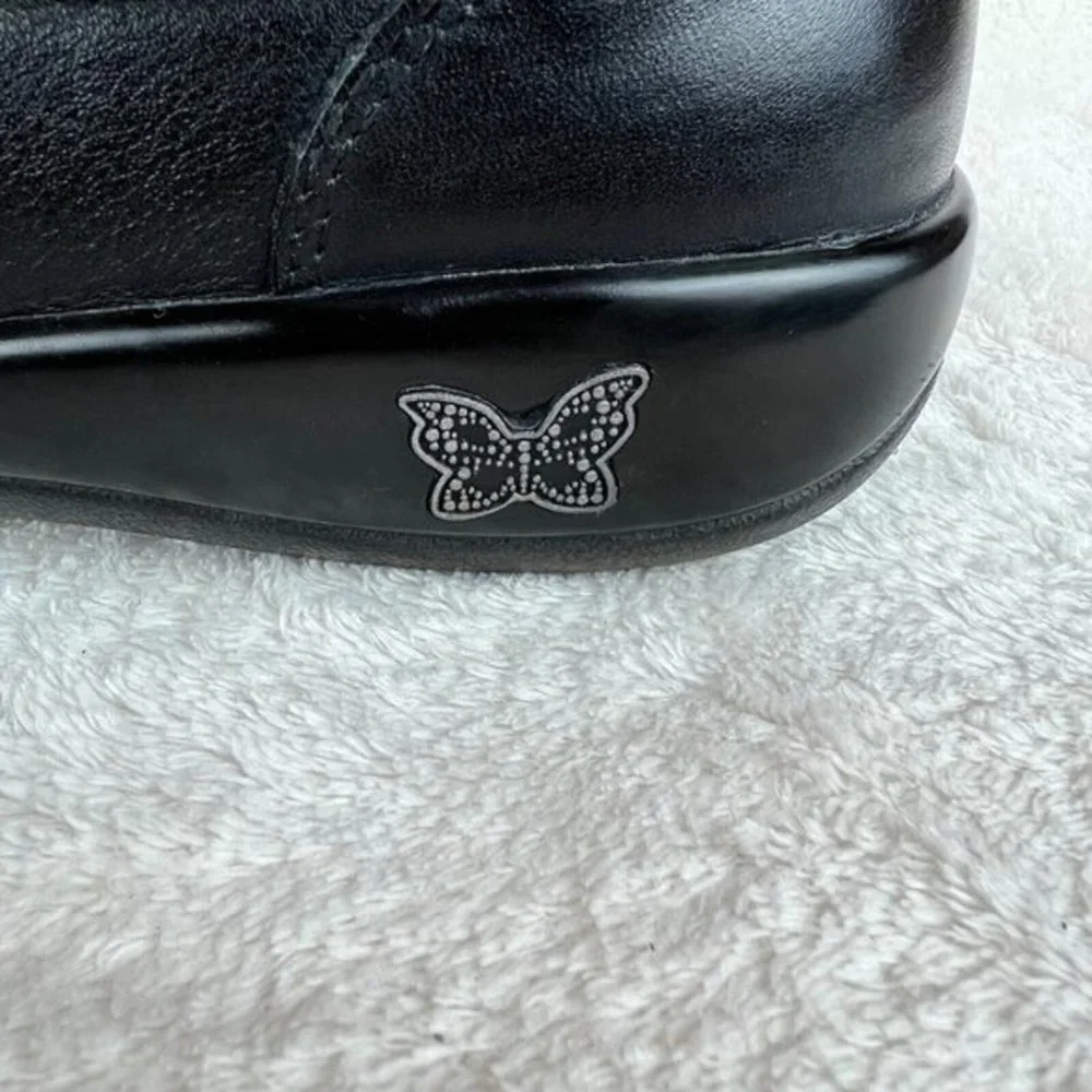 Alegria Leather Shoes‎ 9/9.5 Womens 39 EU Khloe Black Nappa Buckle Wedge